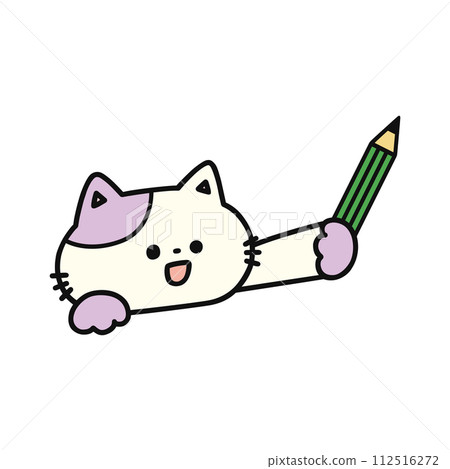 cute cat with a pencil 112516272