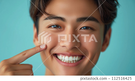 Man with whitened white teeth Man with whitened white teeth 112516425