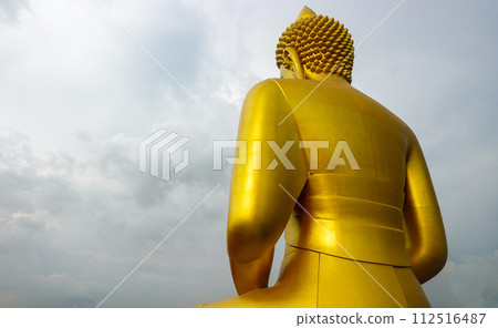 The Golden Buddha at Wat Pak Nam taken from behind 112516487