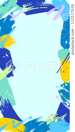 Pop summer blue frame background painted with colorful paint, vertical type 112517038