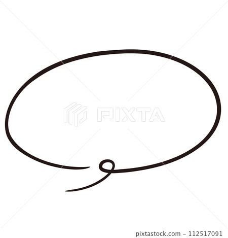 Simple and stylish hand-drawn speech bubbles (black and white, single, horizontal writing) 112517091