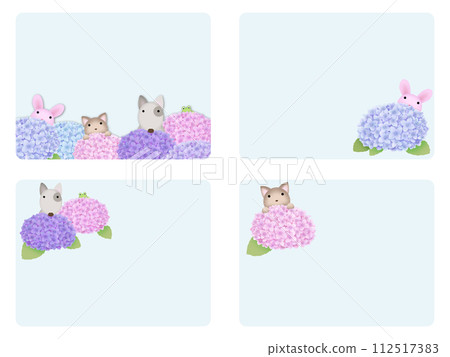 繡球花與動物留言卡組② 112517383