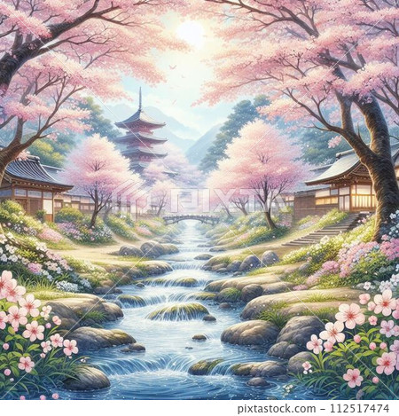 盛開的櫻花樹 112517474