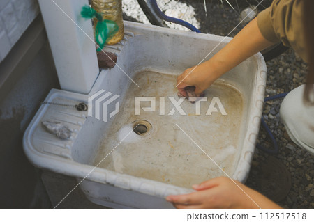 Clean the outside water tap 112517518