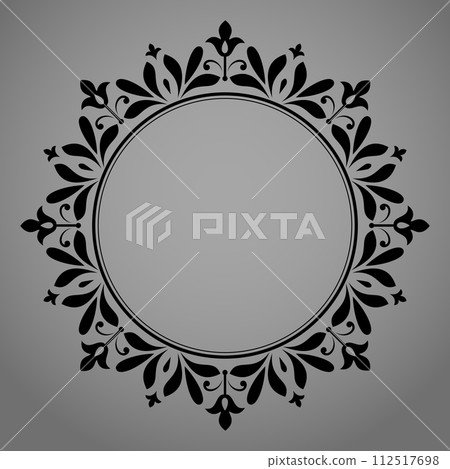 Decorative frame Elegant vector element for design in Eastern style, place for text. Floral black and gray border. Lace illustration for invitations and greeting cards Decorative frame Elegant vector element for design in Eastern style, place for text. Floral black and gray border. Lace illustration for invitations and greeting cards 112517698