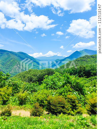 Sanada clan main castle ruins (view of Mt. Shia and Mt. Nekodake) Sanada clan main castle ruins (view of Mt. Shia and Mt. Nekodake) 112518147