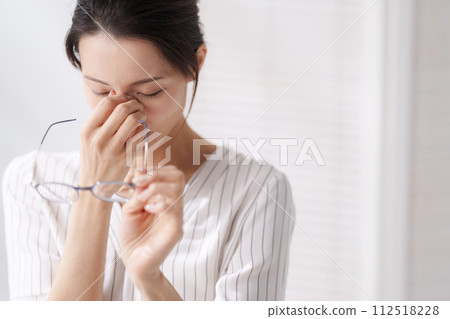 A woman wearing glasses A woman wearing glasses 112518228
