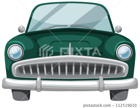 Classic Green Vintage Car Illustration Classic Green Vintage Car Illustration 112519010