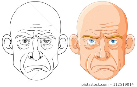 Expressive Cartoon Faces Illustration 112519014