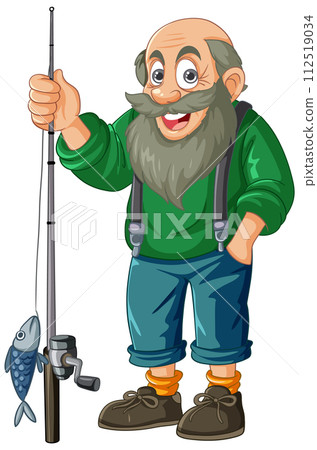 Happy Fisherman with His Catch of the Day 112519034