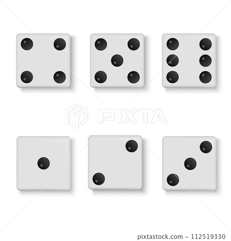 White web 2.0 button domino game block with shadow. Vector 112519330