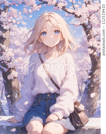 在陽光明媚的春日，櫻花翩翩起舞 112519410