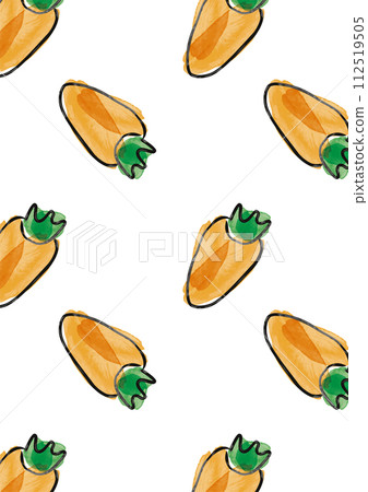 Hand-painted watercolor cute carrot pattern seamless background_vertical 112519505