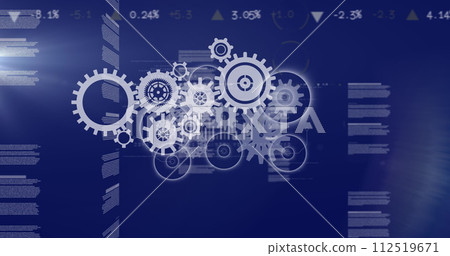 Image of data processing over dark background 112519671