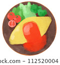 Illustration of omelet rice plate 112520004