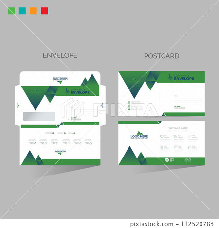 envelope and postcard for any best use 112520783