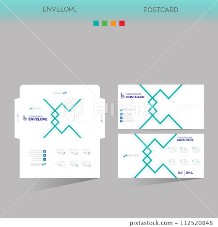 envelope and postcard for any best use 112520848