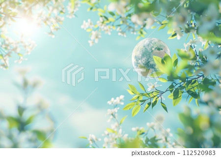 A minimalistic Earth Day background.and eco friendly design. 112520983