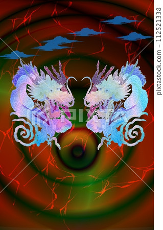 Blue flame fantastic background dragon Blue flame fantastic background dragon 112521338