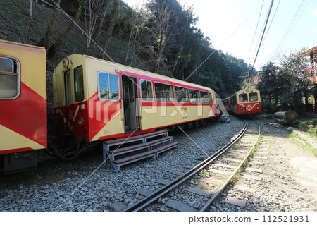 Alishan Forest Railway Crossroads Station and Train Alishan Forest Railway Crossroads Station and Train 112521931