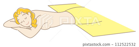 Cute naked woman lying face down and waiting for a massage Simple illustration vector 112522532