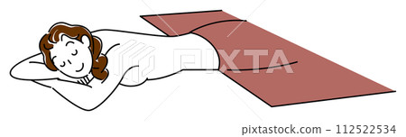 可愛的裸體女人臉朝下躺著等待按摩簡單的插圖向量 112522534