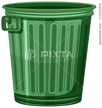 Green Vector Trash Can Illustration 112522854