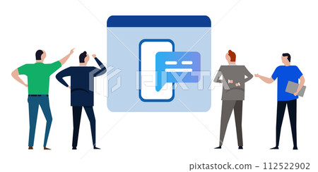 contact us smartphone message team looking at application get feedback chat message customer communication contact us smartphone message team looking at application get feedback chat message customer communication 112522902