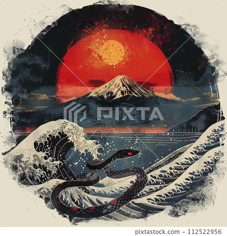 Snake zodiac illustration Snake zodiac illustration 112522956