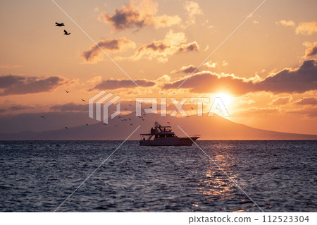 View of Kunashir Island from Rausu 112523304