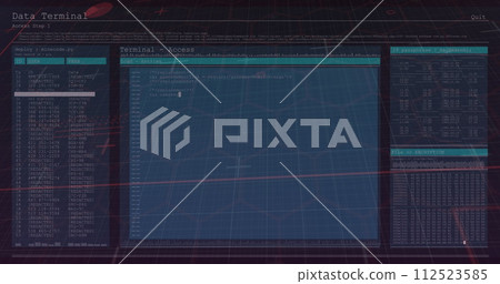 Image of data processing on computer screens 112523585
