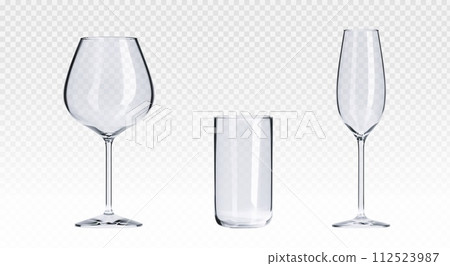 Empty transparent cocktail glass Empty transparent cocktail glass 112523987