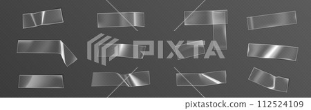 Transparent adhesive plastic cut tape patch. 112524109