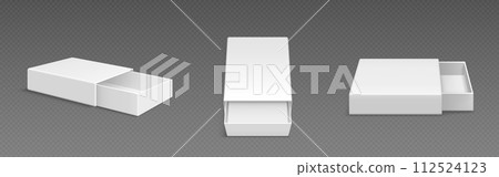 White blank open slide box mockup. 112524123