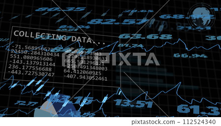 Image of financial data processing over dark background 112524340