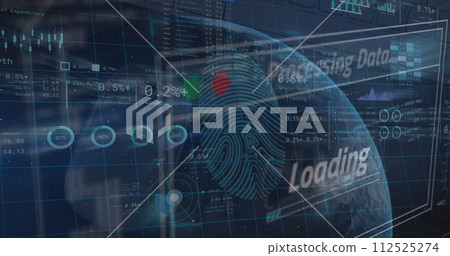 Image of financial data processing over globe 112525274