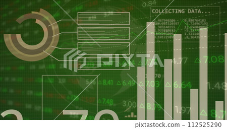 Image of financial data processing over globe 112525290