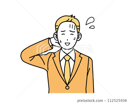 一個心煩意亂、苦笑的上班族,一個商人 一個心煩意亂、苦笑的上班族,一個商人 112525936