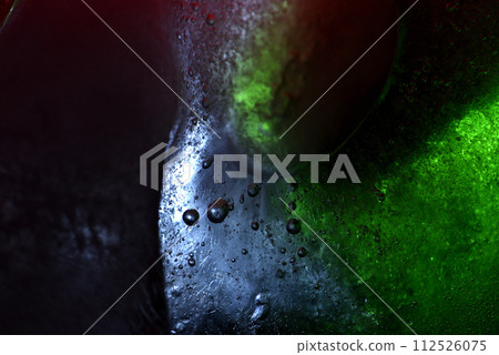 Colorful macro close-up texture under ice 112526075