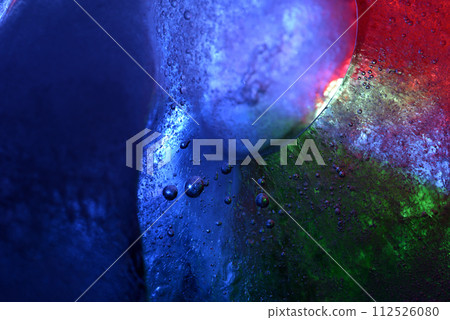 Colorful macro close-up texture under ice Colorful macro close-up texture under ice 112526080