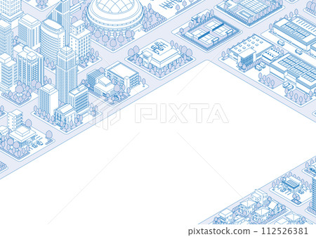 城市景觀的三維視圖。 112526381