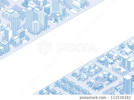 Three-dimensional view of the townscape. Cityscape. Three-dimensional view of the townscape. Cityscape. 112526382