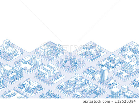城市景觀的三維視圖。 112526384