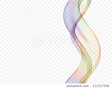 Abstract motion smooth color vector. Rainbow colored transparent wave background. Abstract motion smooth color vector. Rainbow colored transparent wave background. 112527596