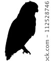 Horizontal long-eared owl silhouette 112528746