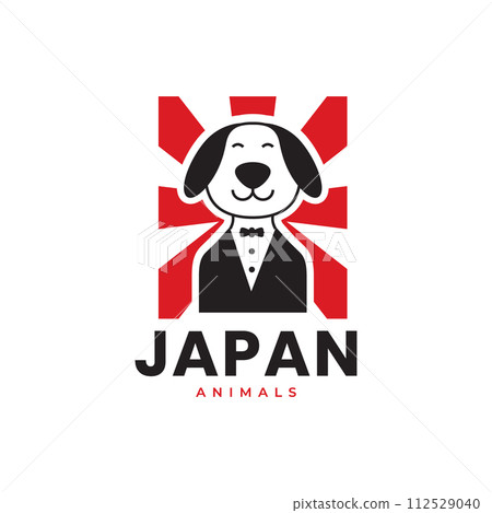 dog waiters pets japan culture mascot cartoon cute logo vector icon illustration 112529040