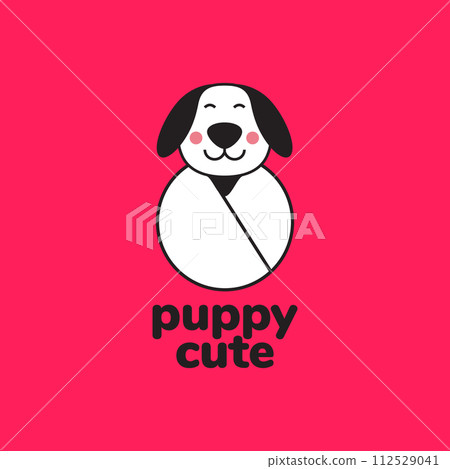 puppy born dog cute mascot cartoon baby modern logo vector icon illustration 112529041