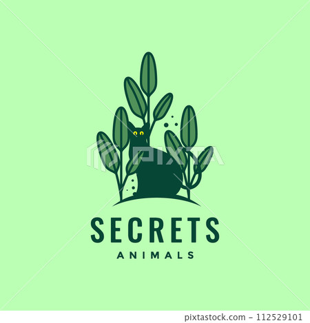 cat pets secret playing grass park mascot modern logo icon vector illustration cat pets secret playing grass park mascot modern logo icon vector illustration 112529101