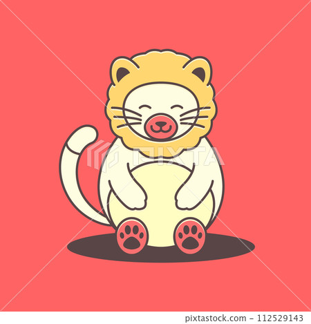 lion cub beast savanna fat cute mascot cartoon logo icon vector illustration lion cub beast savanna fat cute mascot cartoon logo icon vector illustration 112529143