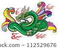 Horned Green Chinese Dragon 112529676